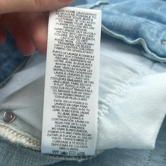 Frame Le Easy Flare Denim Jeans Light Wash Raw Hem Size 32 - Picture 10 of 10